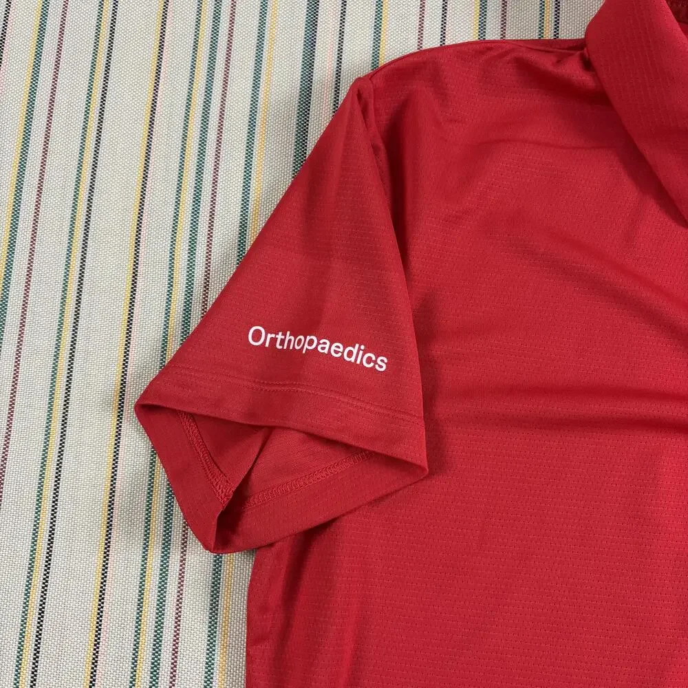 NEW Nike Golf Polo Shirt Womens Large Red Johnson & Johnson MedTech BV6043-657